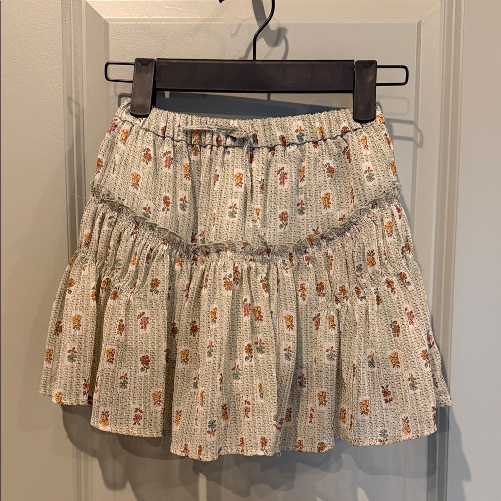 Zara floral print Ruffle Skirt